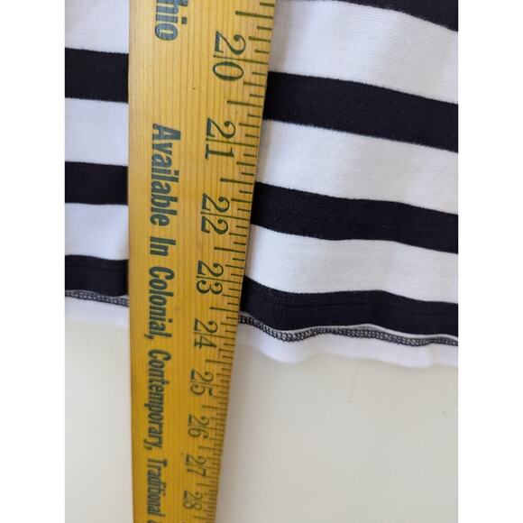 Talbots Knit Shirt Womens Size XL Navy White Stripe Pintuck Classic Nautical - Picture 7 of 8